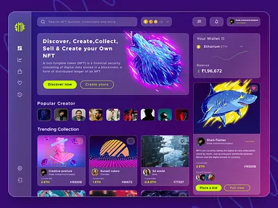 NFT Dashboard branding business card dashboard design figma illustration typography ui vector