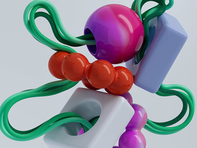 Beads 3d 3d artist 3dillustration abstract aep animation background beads branding c4d cgi colorful composition design motion graphics playful render ropes sweets web