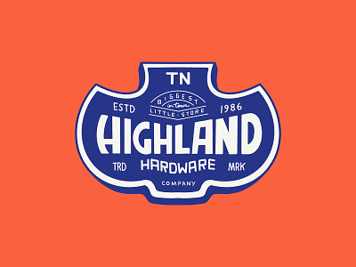 Highland Hardware branding design graphic design handlettering hardware illustration knives small business small town tennessee tools typography
