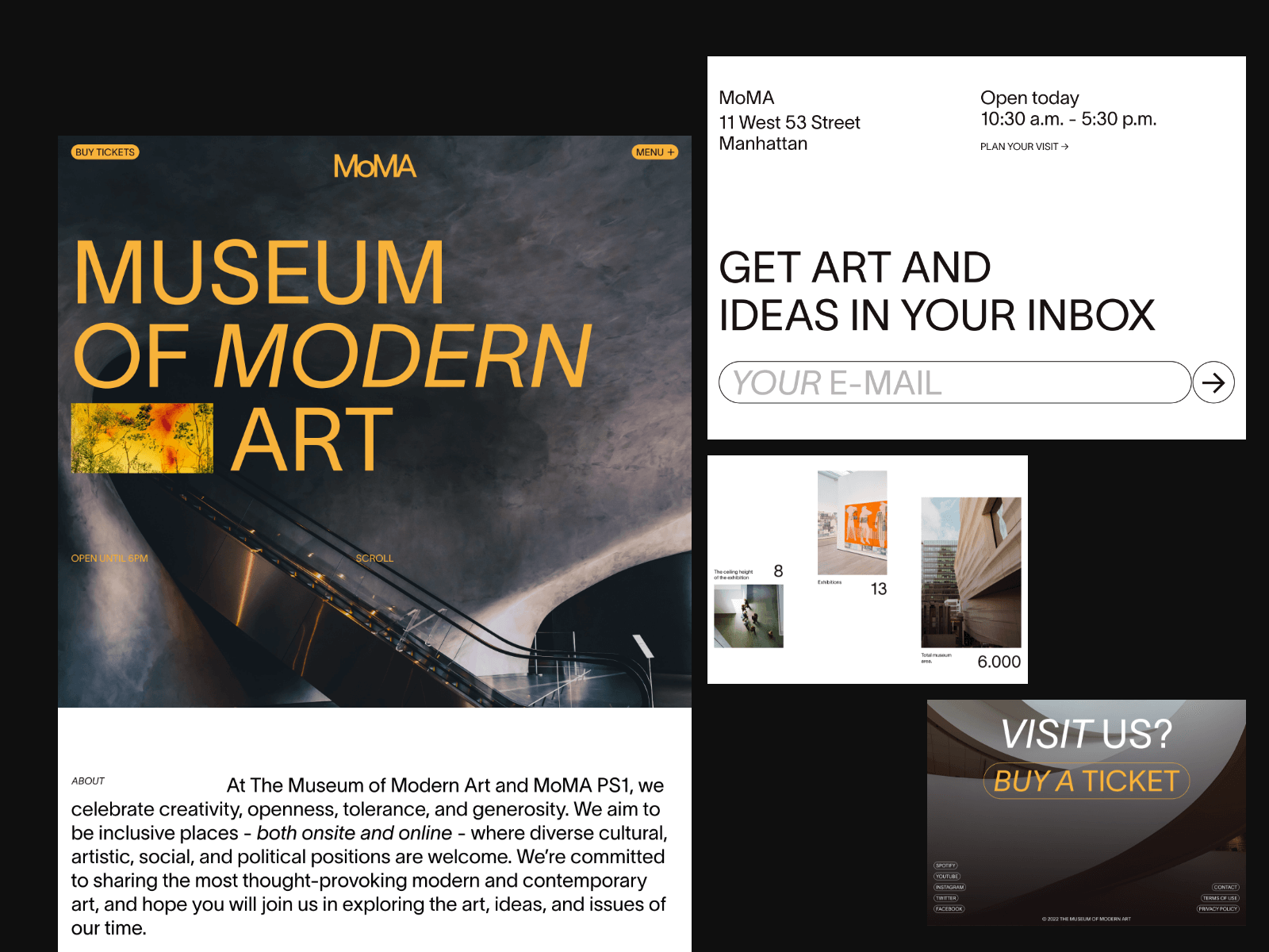 MoMA Landingpage Rebranding Concept | Museum by Eduard Bodak on Dribbble