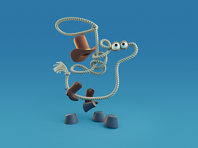 Yeehaw 3d art animation character cinema 4d cowboy design horse illustration lighting mograph silly
