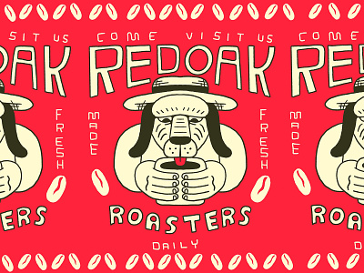 Red Oak Dog branding coffee coffee shop design dog graphic design handlettered illustration logo mascot typography