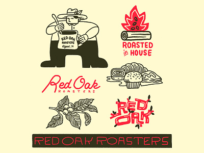 Red Oak Flashsheet branding coffee coffee shop design flash graphic design handlettered illustration logo typography