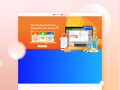 Lading page promotion with ShopeePay graphic design ui