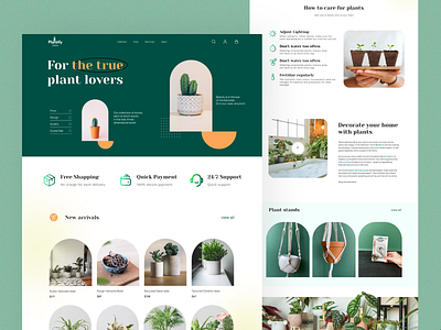 Plant Shop Landing Page design typography ui ux