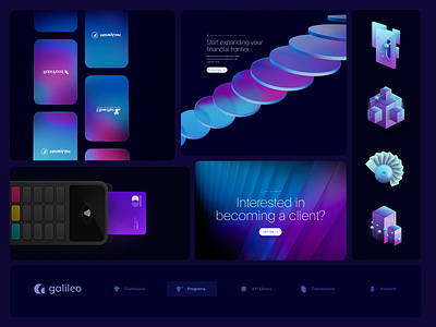 Galieo Marketing Site Assets 3d app fintech illustration ios webdesign website