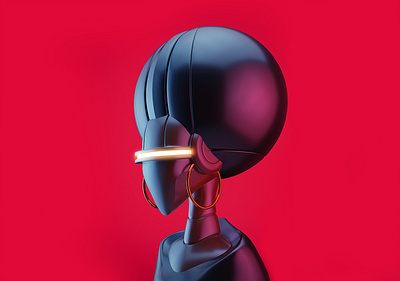 AF-0 3d afro art character concept cyborg fashion future hard surface portrait realistic render robot scifi style