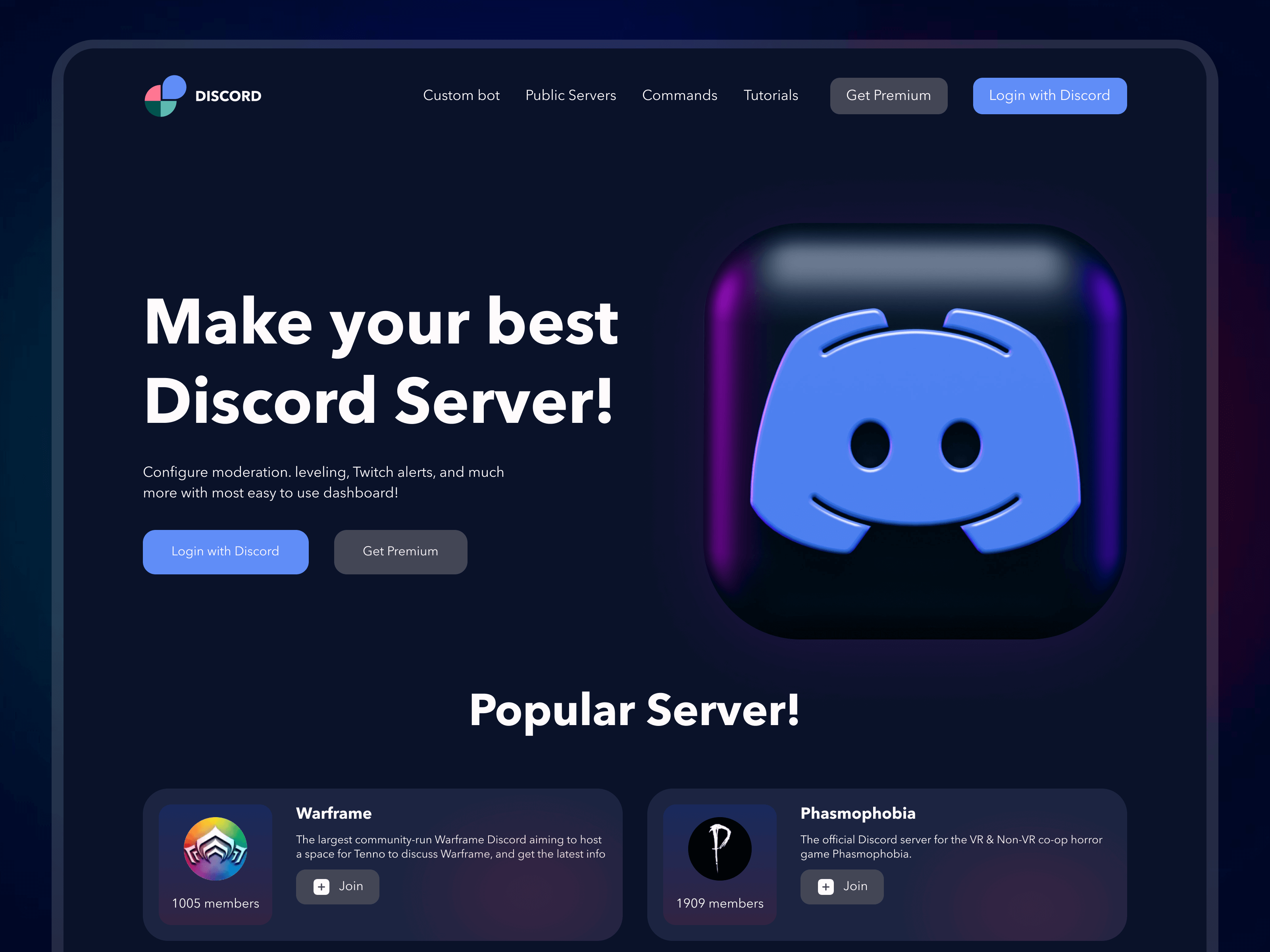 Discord Server Website Header by ilias miah on Dribbble