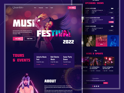 Music Festival Landing Page Template concert cpdesign creativepeoples design event landing page logo music music festival trending ui web web design