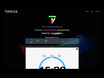 TIMEVA SLIPPERY LANDING PAGE dark fold green landing landing page macos purple slippery timer timeva yellow