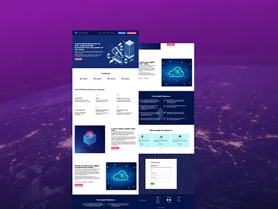 Cloud Service Landing page design illustration typography ui ux vector web design
