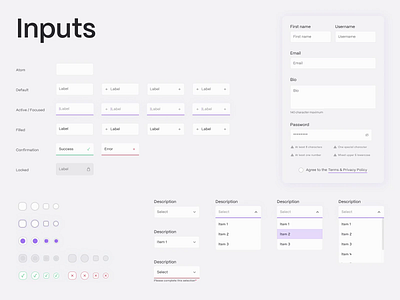 Form & Input Components ~/Dark+Light\~ components designsystem figma forms inputs ui
