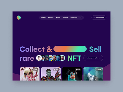 NFT Marketplace Landing crypto dailyui ethereum landing nft web web design