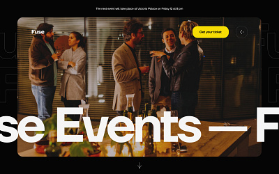 Fuse Events branding clean design details event illustration layout logo modern typo typography ui