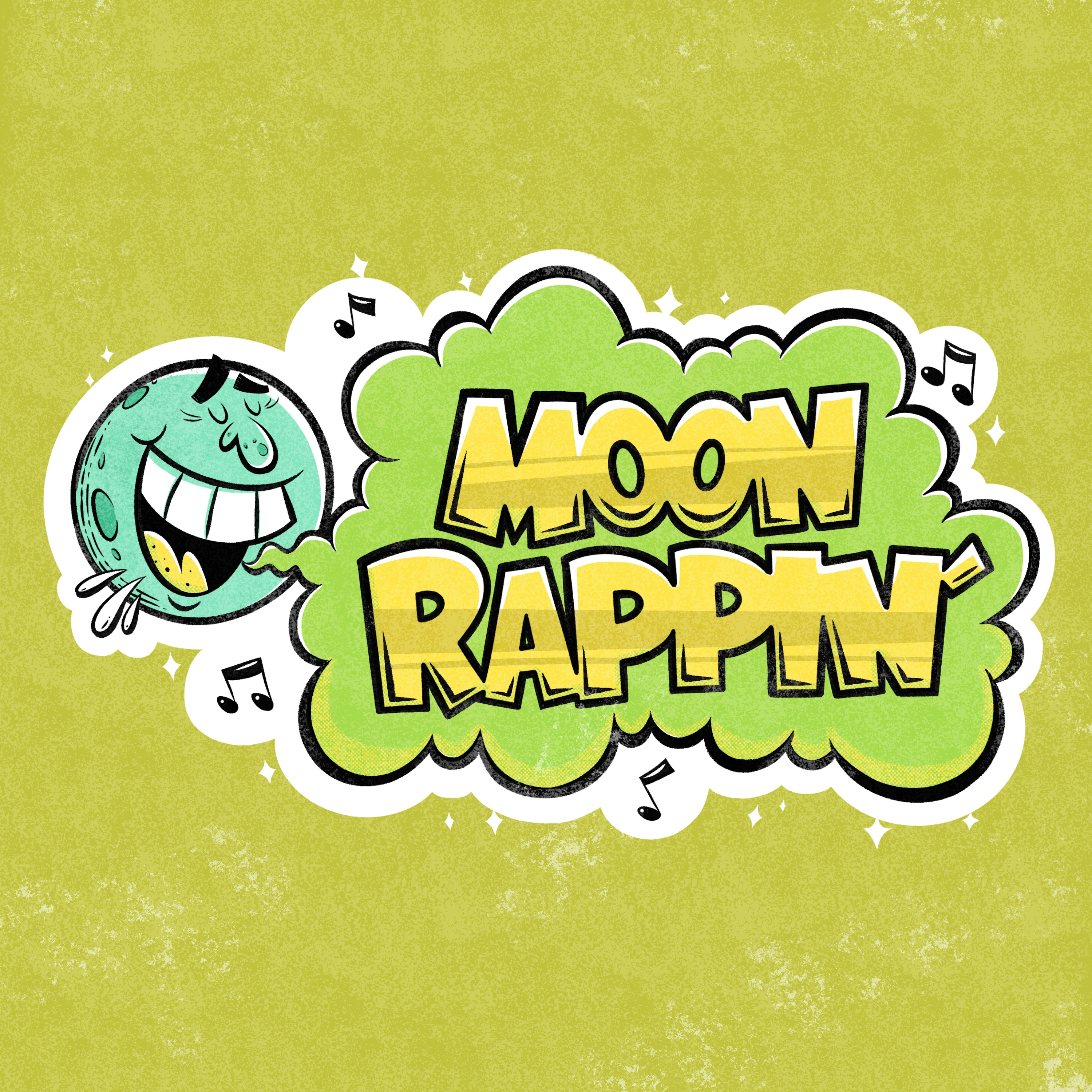 Moon Rappin' Lettering funk hand lettering illustration jazz lettering moon music typography