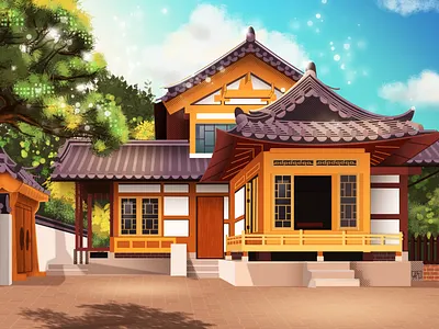 Sunny day architecture graphic design illustration sky sunny vector