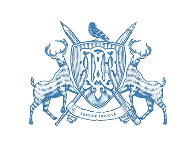 Crest of Cretalyst brand identity branding crest crest logo cretalyst deer logo design graphic design hardik singh heraldry illustration logo scratchboard traditional victorian victorian design vintage woodcut