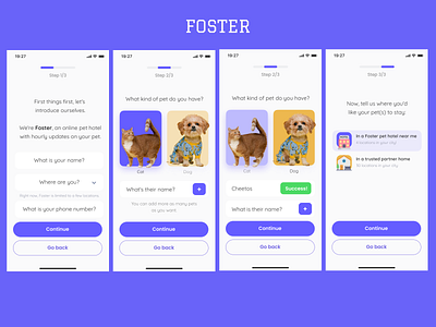 foster - onboarding branding design pet ui ui kit ux