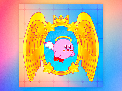Peachtober22: Wing amazing mirror angel cartoon character design colorful cute design flat frame gradient illustration illustrator kawaii kirby mirror nostalgia texture vector videogame videogame character