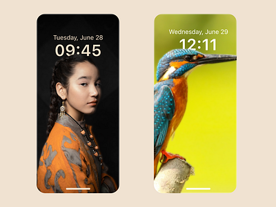 Apple iOS Lock screen design design ui