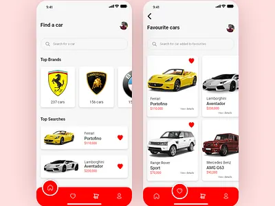 Car Purchase App app design mobile app ui ux vehicle