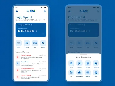 BCA Mobile App app design bank bca mobile indonesian bank inspiration mbca ui uiux
