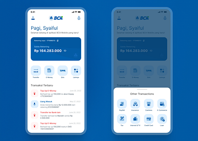 BCA Mobile App app design bank bca mobile indonesian bank inspiration mbca ui uiux