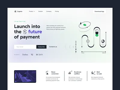 cogenta: payment service — homepage banking bill finance fintech home page illustration interface landing page payment service payments saas secure technology transaction ui ux visual identity web a web app widget