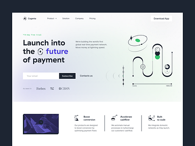 cogenta: payment service — homepage banking bill finance fintech home page illustration interface landing page payment service payments saas secure technology transaction ui ux visual identity web a web app widget