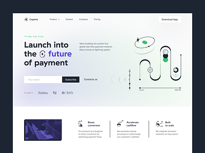 Cogenta: Payment Service – Homepage banking bill finance fintech home page illustration interface landing page payment service payments saas secure technology transaction ui ux visual identity web a web app widget