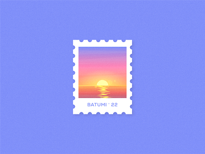 Georgian Stamp 🇬🇪 Batumi batumi design flat flatdesign georgia georgianstamp graphic graphic design holiday icon illustration relax sea sky stamp sun sunny sunset travel vector