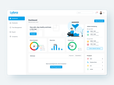 Dashboard - HR System dashboard dashboard employee dashboard hr employee attendance hr hr management hris management management employee system ui ux