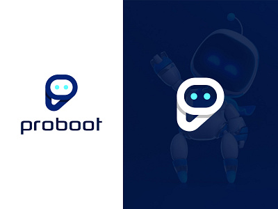 Robot logo I P logo app icon boot logo brand brand identity brandmark creative logo design flat logo letter logo logo logo design logotype minimal logo modern logo p logo robot logo software tech logo technology