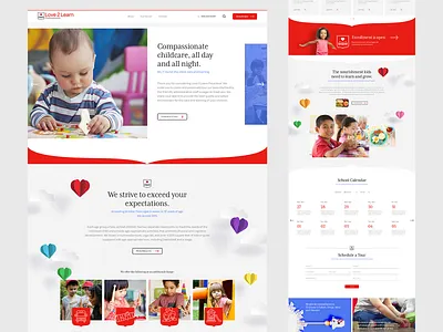 Preschool Academy academy books children education fun kids layered paper learning pop up book preschool red school ui user experience user interface design ux web design website