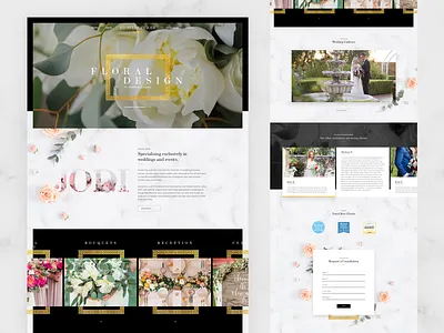 Floral Designer classy clean designer elegant florist flower flowers greenergy leaves marble nature roses ui user experience user interface design ux web design website wedding weddings