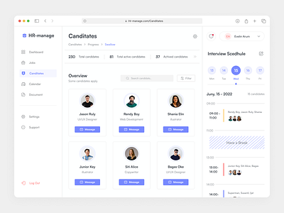 HR manage - Dashboard blue clean dashboard design desktop employess hr hr recruiter layout manage manager modern neat recruiter simple trending ui uiux ux white