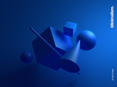 Minimalism 3d abstract art background blender blue clean color design geometric illustration minimalist render shape simple visual
