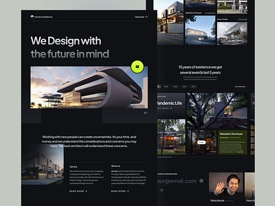 Archea - Architecture Agency Landing Page Animation agencies agency animation architecture clean companies company company profile design graphic design landing page layout minimalist modern motion graphics property swish ui uiux website