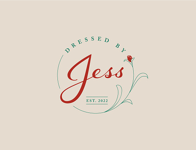 Dressed by Jess brand identity branding illustration logo rose vector