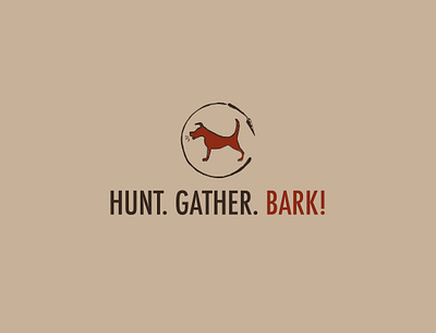 Hunt. Gather. Bark! branding dog illustration logo vector