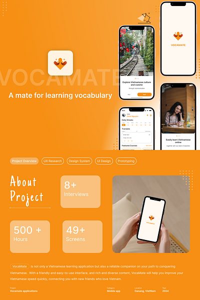 VOCAMATE - Learning mobile app UI/UX Design case study learning mobile ui vietnamese