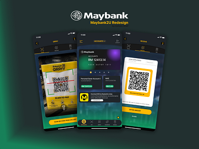 Maybank2u Redesign Concept application design figma fintech mobile ui design uiux