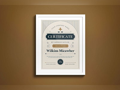 Vintage Certificate certificate certificate design certificate gift certificate template graphicook graphicook studio print template vintage vintage cerfiticate vintage certificate template