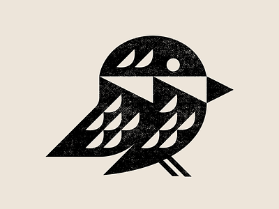 Black-Capped Chickadee beak bird birds black capped chickadee chickadee feathers geometric grain halftone icon iconography illustration logo nature retro symbol vintage