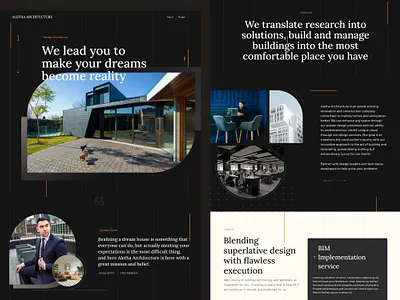 Aletha Architecture | Landing page Architecture agency architect architectural architecture architecture design art design graphic design home page interior architecture interior design landing landing page minimal property real estate ui ux web website