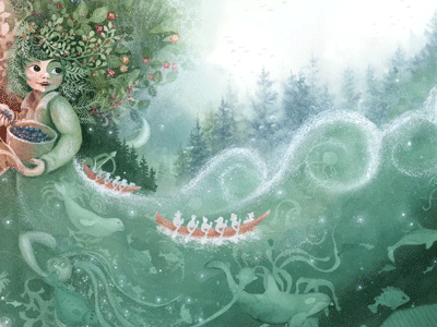 Berry Song alaska alaska native animation chilrens book fairytale fantasy fish flowers illustration indigenous magical native american ocean orca sci fi story storybook underwater whale wild berries
