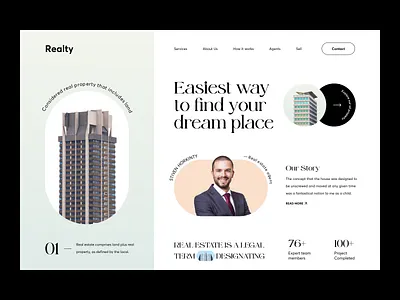Real Estate Web Site Design: Landing Page / Home Page UI building house minimal orix property management property website real estate real estate agency real estate branding real estate ui real estate website realestate realestateagent realtor residence sajon ui design web3 website website design