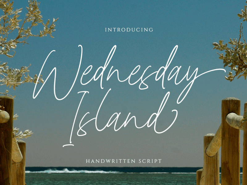 Wednesday Island - Chic Handwritten Font freebies invitation font