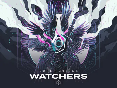 Rosen Bridge - Watchers - Cover Art album cover angel art band biblical bridge cover cult demon fantasy graphic design heavy illustration metal music occult rosen track watchers wings