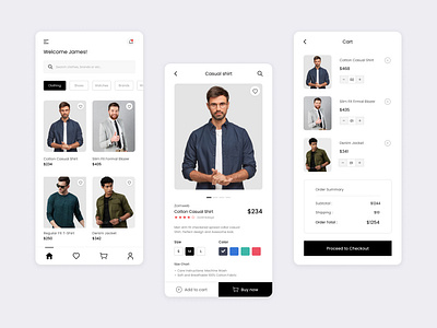 eCommerce Mobile App app design application design branding cart design ecommerce fashion mens wear mobile app ui